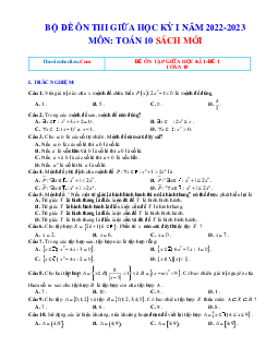 Bộ đề ôn thi giữa HK1 Toán 10 sách mới năm học 2022-2023