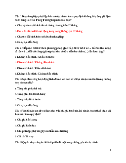 Câu hỏi trắc nghiệm ôn tập môn Phân tích tài chính doanh nghiệp