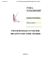 Final Assignment: Teaching English Methodology for Young Kids môn English Studies| Trường Đại học Thăng Long