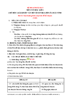 Giáo án Tin học lớp 4 Bài 13: Tạo chương trình máy tính để kể chuyện | Chân trời sáng tạo