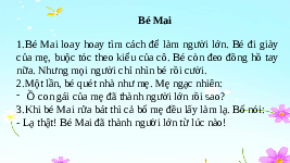 Giáo án điện tử Tiếng việt 1 Chân trời sáng tạo :  Bé mai