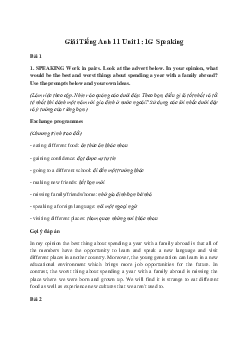Giải Tiếng Anh 11 Unit 1: 1G Speaking | Friends Global