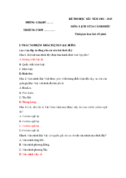 Đề thi học kì 2 lớp 10 môn Lịch sử Cánh diều năm 2023 - Đề 1