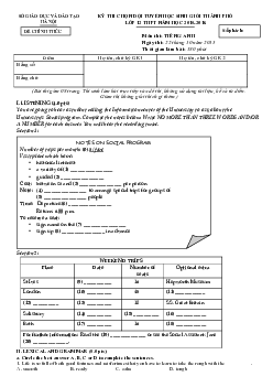 Kỳ thi chọn đội tuyển học sinh giỏi thành phố lớp 12 Hà Nội THPT môn Tiếng Anh năm học 2015-2016