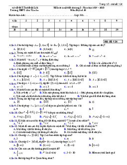 Đề kiểm tra Đại số 10 chương 1 (Mệnh đề – Tập hợp) trường THPT Chu Văn An – Đắk Lắk
