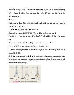 Giải Khoa học tự nhiên 8 bài 2: Phản ứng hóa học | Kết nối tri thức