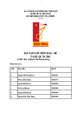 Bài Tập Nhóm về Kế Toán Trách Nhiệm | Môn Kế toán quản trị - Đại học Bách Khoa Hà Nội