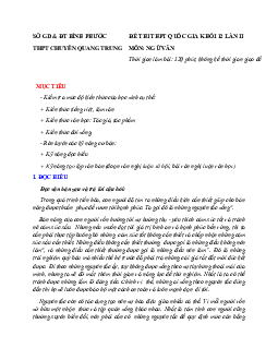 Đề thi thử THPT Quốc gia 2021 môn Ngữ Văn trường chuyên Quang Trung, Bình Phước lần 2 (có đáp án)