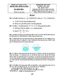 Đề thi HK2 Toán 9 năm 2019 – 2020 trường THCS Thông Tây Hội – TP HCM