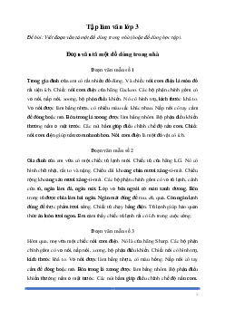 Tập làm văn lớp 3: Viết đoạn văn tả một đồ dùng trong nhà (hoặc đồ dùng học tập) | Kết nối tri thức