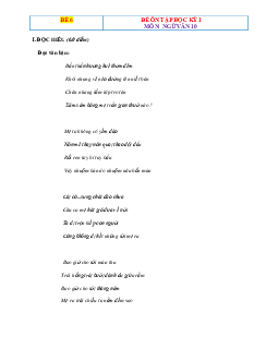 Đề Ôn thi Học kỳ 1 Ngữ Văn 10 Kết Nối Tri Thức -Đề 6 (Có đáp án)