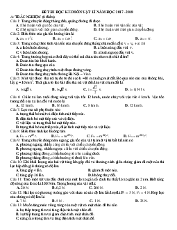 Bộ 10 đề thi học kỳ 1 vật lý 10 (có đáp án)