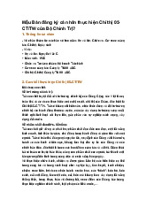 Mẫu Bản đăng ký cá nhân thực hiện Chỉ thị 05-CT/TW của Bộ Chính Trị?