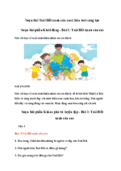 Soạn bài Trái Đất xanh của em trang 122 | Tiếng việt lớp 2 | Chân trời sáng tạo