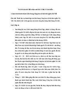 Giải Lịch sử 11 Bài 3: Sự hình thành liên bang Cộng hòa xã hội chủ nghĩa Xô viết | Cánh diều