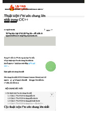 Các Thuật Toán Tìm Ước Chung Lớn Nhất Trong C++ - CC3201