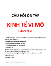 Câu hỏi trắc nghiệm  ôn tập chương 2 | Môn kinh tế vi mô