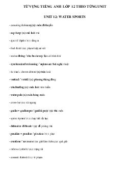 Từ vựng Unit 12 lớp 12 Water sports