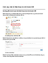 Cách cập nhật số điện thoại cho tài khoản IOE