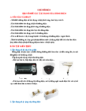 CHUYÊN ĐỀ - TÁC DỤNG CỦA DÒNG ĐIỆN