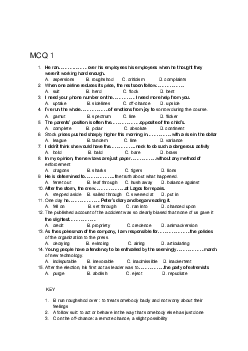 Lexico MCQs with key and explanations khó