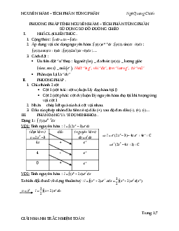Tính nhanh nguyên hàm – tích phân từng phần sử dụng sơ đồ đường chéo – Ngô Quang Chiến Toán 12