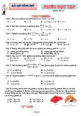Phiếu Bài Tập Toán 9 Bài Tổng Hợp Phương Trình Và Hệ Phương Trình