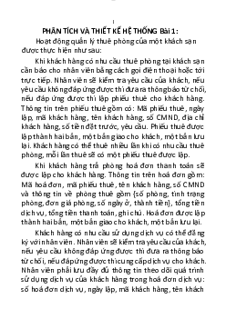 Đề cương và đáp án môn Phân tích hệ thống | Trường Đại học Kinh tế và Quản trị Kinh doanh, Đại học Thái Nguyên