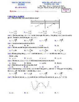 Đề giữa kỳ 1 Toán 12 năm 2021 – 2022 trường THPT Phú Lương – Thái Nguyên