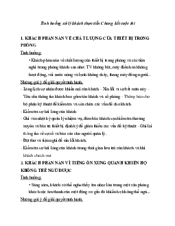Tình huống xử lý khách thực tiễn - Dịch vụ buồng phòng | Trường Cao đẳng Du lịch Sài Gòn