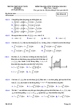 Đề thi học kỳ 2 Toán 12 năm 2020 – 2021 trường THPT Lê Quý Đôn – Quảng Ngãi