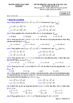 Đề kiểm tra chung Hình học 11 chương 1 năm 2018 – 2019 trường Lê Quý Đôn – Bình Phước