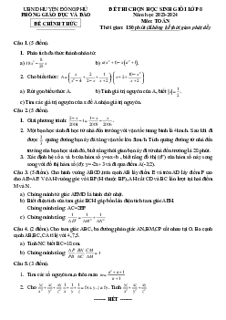 Đề học sinh giỏi Toán 8 năm 2023 – 2024 phòng GD&ĐT Đồng Phú – Bình Phước