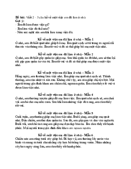 Kể về một việc em đã làm ở nhà lớp 2 | Tập làm văn lớp 2 | Kết nối tri thức
