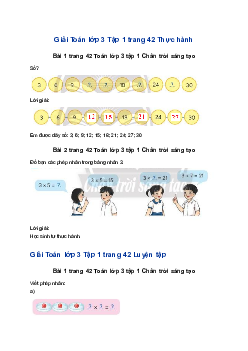 Toán lớp 3 trang 42 Bảng nhân 3 Chân trời sáng tạo