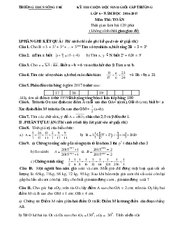 Đề học sinh giỏi Toán 6 cấp trường năm 2016 – 2017 trường THCS Sông Trí – Hà Tĩnh
