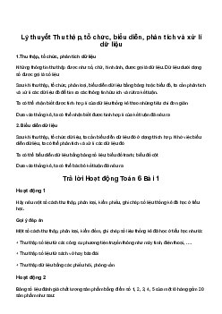 Giải Toán 6 Bài 1: Thu thập, tổ chức, biểu diễn, phân tích và xử lí dữ liệu | Cánh diều