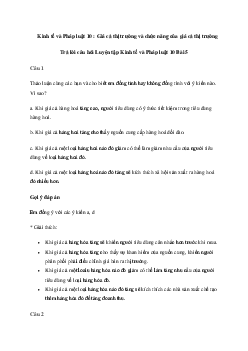 Giải Giáo dục Kinh tế và Pháp luật 10 Bài 5: Giá cả thị trường và chức năng của giá cả thị trường | Chân trời sáng tạo