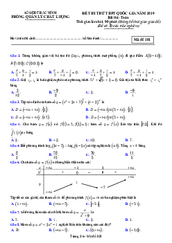 Đề thi thử THPT Quốc gia 2019 môn Toán sở GD và ĐT Bắc Ninh