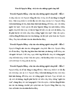 Văn mẫu lớp 6: Tóm tắt văn bản Nguyên Hồng - nhà văn của những người cùng khổ | Cánh diều