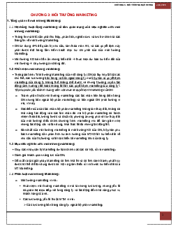 Bài giảng môn Marketing căn bản chương 3: Môi trường Marketing