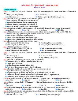 Đề cương ôn tập giữa học kì 1 Địa 12 năm học 2023-2024