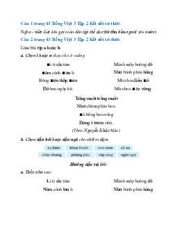 Giải SGK Tiếng Việt 3 trang 43 Bài 9: Lời kêu gọi toàn dân tập thể dục - Viết | Kết nối tri thức