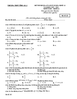 Đề khảo sát chất lượng Toán 11 năm 2022 – 2023 trường Tĩnh Gia 3 – Thanh Hóa