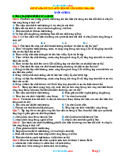 Đề Cương Ôn Tập Giữa Học Kỳ 1 Sinh 11 Chân Trời Sáng Tạo 2025-2026