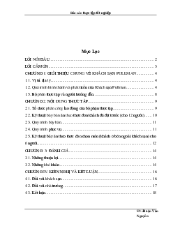 Báo cáo thực tập nghiệp vụ phục vụ bàn tại khách sạn