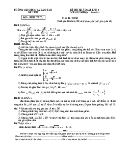 Đề khảo sát Toán 9 lần 3 năm 2022 – 2023 phòng GD&ĐT Mê Linh – Hà Nội