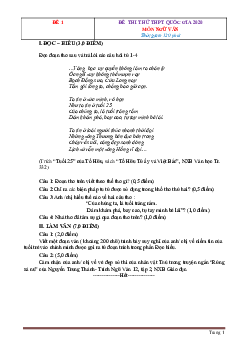 TOP 10 đề thi thử THPT Quốc gia năm 2020 môn Ngữ văn - Tập 1 (có đáp án)