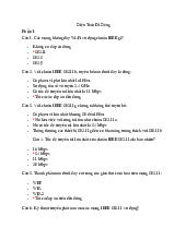 Câu hỏi về các vấn đề liên quan đến chuẩn IEEE và thiết bị môn Điện toán di động | Trường Đại học Kinh Doanh và Công Nghệ Hà Nội