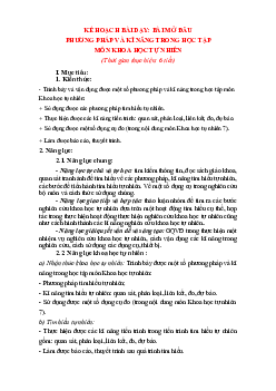 Giáo án Khoa học tự nhiên 7 Bài Mở Đầu sách Cánh diều